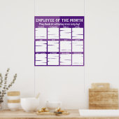 月の認識の写真表示従業員 ポスター (キッチン)