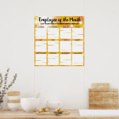 月の認識の写真表示従業員 ポスター (キッチン)