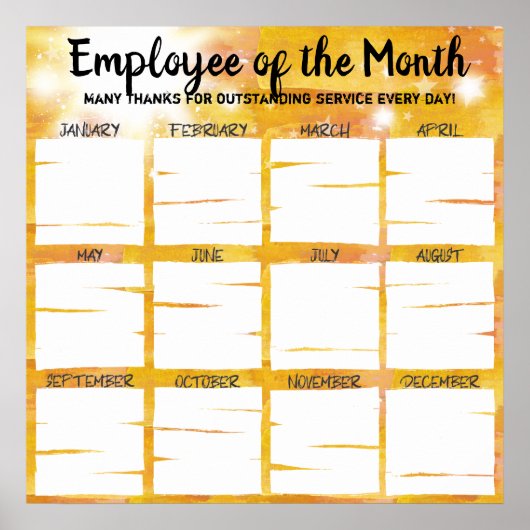 月の認識の写真表示従業員 ポスター (正面)