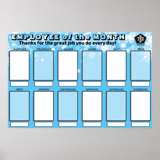 月の認識写真ディスプレイの従業員 ポスター (正面)