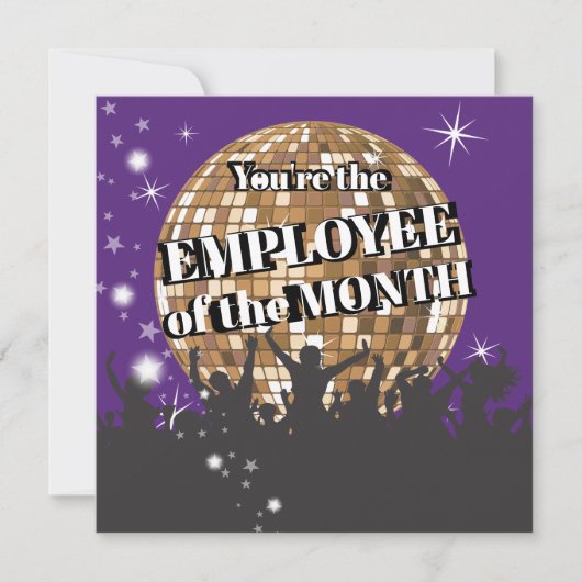 月の認識審査カードの従業員 招待状 (正面)