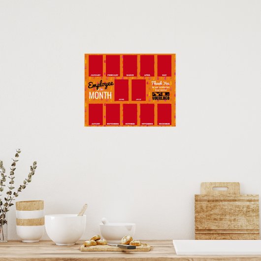 月の認識方法の写真の表示従業員 ポスター (キッチン)