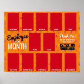 月の認識方法の写真の表示従業員 ポスター (正面)