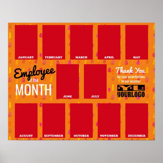月の認識方法の写真の表示従業員 ポスター (正面)