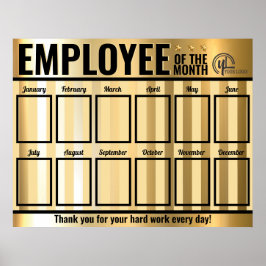 月の認識表示の写真の従業員 ポスター