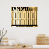 月の認識表示の写真の従業員 ポスター (キッチン)