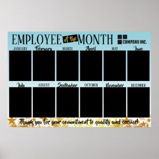 月の認識表示の写真従業員 ポスター