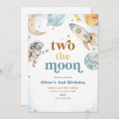 月の誕生日パーティーへの招待 招待状 (正面/裏面)
