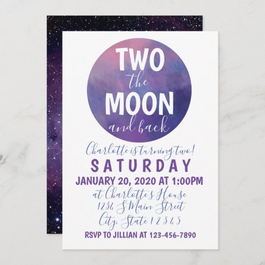 月の誕生日2 招待状 (正面/裏面)