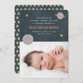 月の誕生発表を越えて – サーモン 案内状 (正面/裏面)