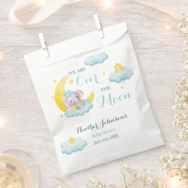 月の象の男の子のシャワーの上 フェイバーバッグ