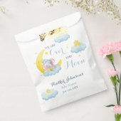 月の象の男の子のシャワーの上 フェイバーバッグ (封をした状態)