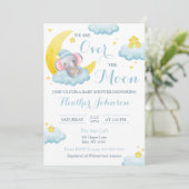 月の象の男の子のシャワーの上 招待状 (スタンド正面)