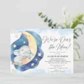 月の象の赤ちゃんシャワーの上にメールでシャワー 招待状 (スタンド正面)