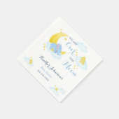 月の象の赤ちゃんシャワーの上 スタンダードカクテルナプキン (角)