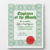月の賞状の従業員の作成 フォトプラーク (正面)