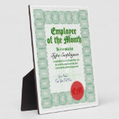 月の賞状の従業員の作成 フォトプラーク (側面)