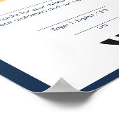 月の賞状の花火従業員 ポスター (角)