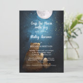 月の赤ちゃんシャワーかわいいクマ 招待状 (スタンド正面)