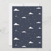 月の赤ちゃんシャワーで寝る 招待状 (裏面)