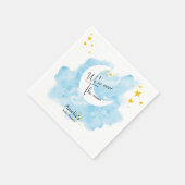 月の赤ちゃんシャワーで水色を洗う スタンダードカクテルナプキン (角)