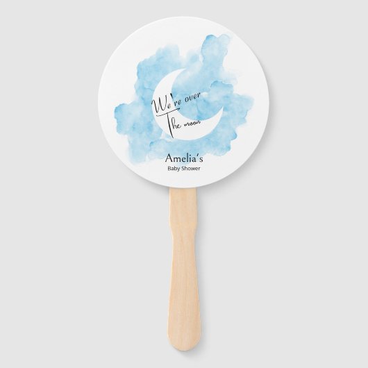 月の赤ちゃんシャワーで水色を洗う ハンドファン (正面)