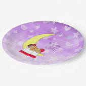 月の赤ちゃんシャワーで眠るヒスパニック赤ちゃん女の子 ペーパープレート (アングル)