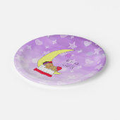 月の赤ちゃんシャワーで眠るヒスパニック赤ちゃん女の子 ペーパープレート (アングル)