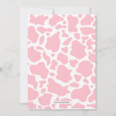 月の赤ちゃんシャワーにかわいい牛 招待状 (裏面)