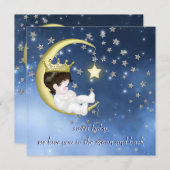 月の赤ちゃんシャワーに 招待状 (正面/裏面)