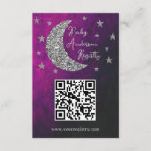 月の赤ちゃんシャワーのレジストリ エンクロージャーカード (正面)