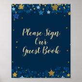 月の赤ちゃんシャワーの上で私たちのゲストに署名 ポスター (正面)