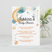 月の赤ちゃんシャワーの上にかわいい 招待状 (スタンド正面)