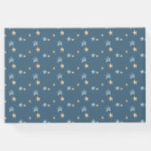 月の赤ちゃんシャワーの上にテディベア ゲストブック (裏面)