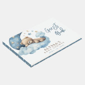 月の赤ちゃんシャワーの上にテディベア ゲストブック (コーナー)