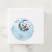 月の赤ちゃんシャワーの上にテディベア フェイバータグ (インサイチュ)