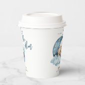 月の赤ちゃんシャワーの上にテディベア 紙コップ (左)