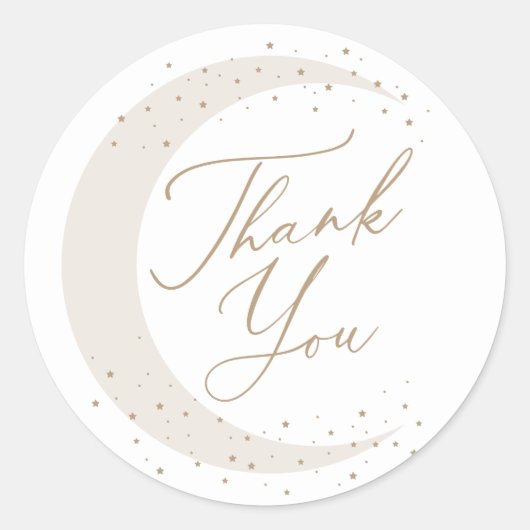 月の赤ちゃんシャワーの上に中立 ラウンドシール (正面)