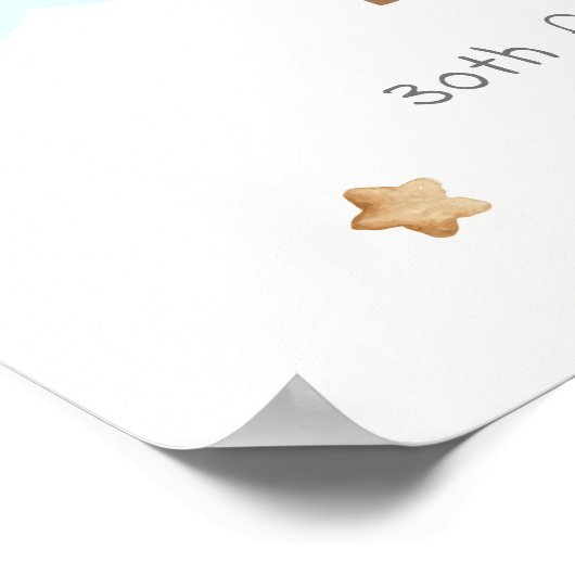 月の赤ちゃんシャワーを浴びるかわいいミニマル主義者へようこそ ポスター (角)