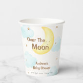 月の赤ちゃんシャワーを浴びるかわいいミニマル主義者 紙コップ (裏面)