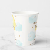 月の赤ちゃんシャワーを浴びるかわいいミニマル主義者 紙コップ (右)