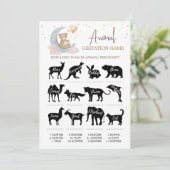 月の赤ちゃんシャワーカードの上の動物妊娠 招待状 (スタンド正面)