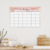 月の赤ちゃんシャワーゲームの締め切りを推測する ポスター (キッチン)