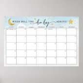 月の赤ちゃんシャワーゲームの締め切りを推測する ポスター (正面)