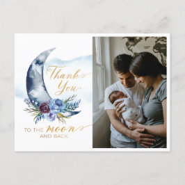 『月の赤ちゃんシャワー写真ありがとうハガキ』 ポストカード