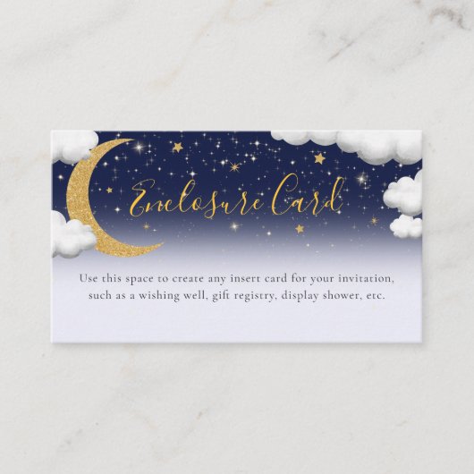 月の赤ちゃんシャワー囲いカードの上 エンクロージャーカード (正面)