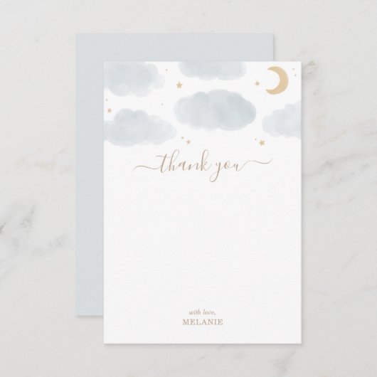 月の赤ちゃんシャワー越え サンキューカード (正面/裏面)