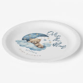 月の赤ちゃんシャワー越え ペーパープレート (アングル)