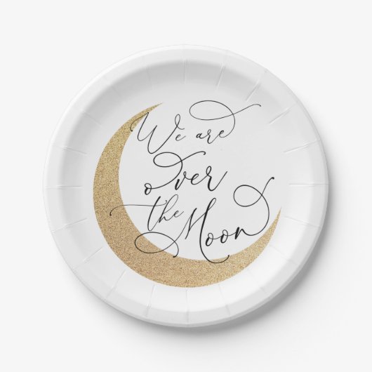 月の赤ちゃんシャワー越え ペーパープレート (正面)