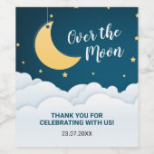 月の赤ちゃんシャワー越え ワインラベル (シングルラベル)